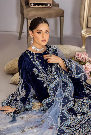 Cross Stitch - Velvet Dress with Embroidered Dupatta - zab949